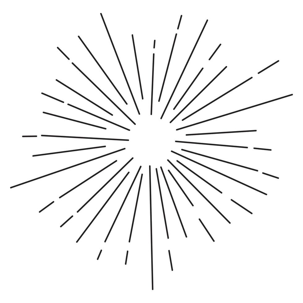 Starburst, sunburst element. Vector illustration