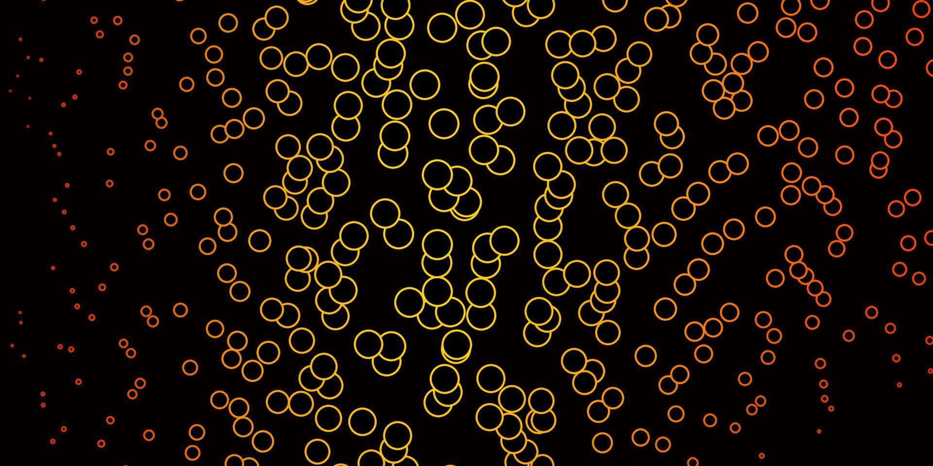 Dark Orange vector background with circles.