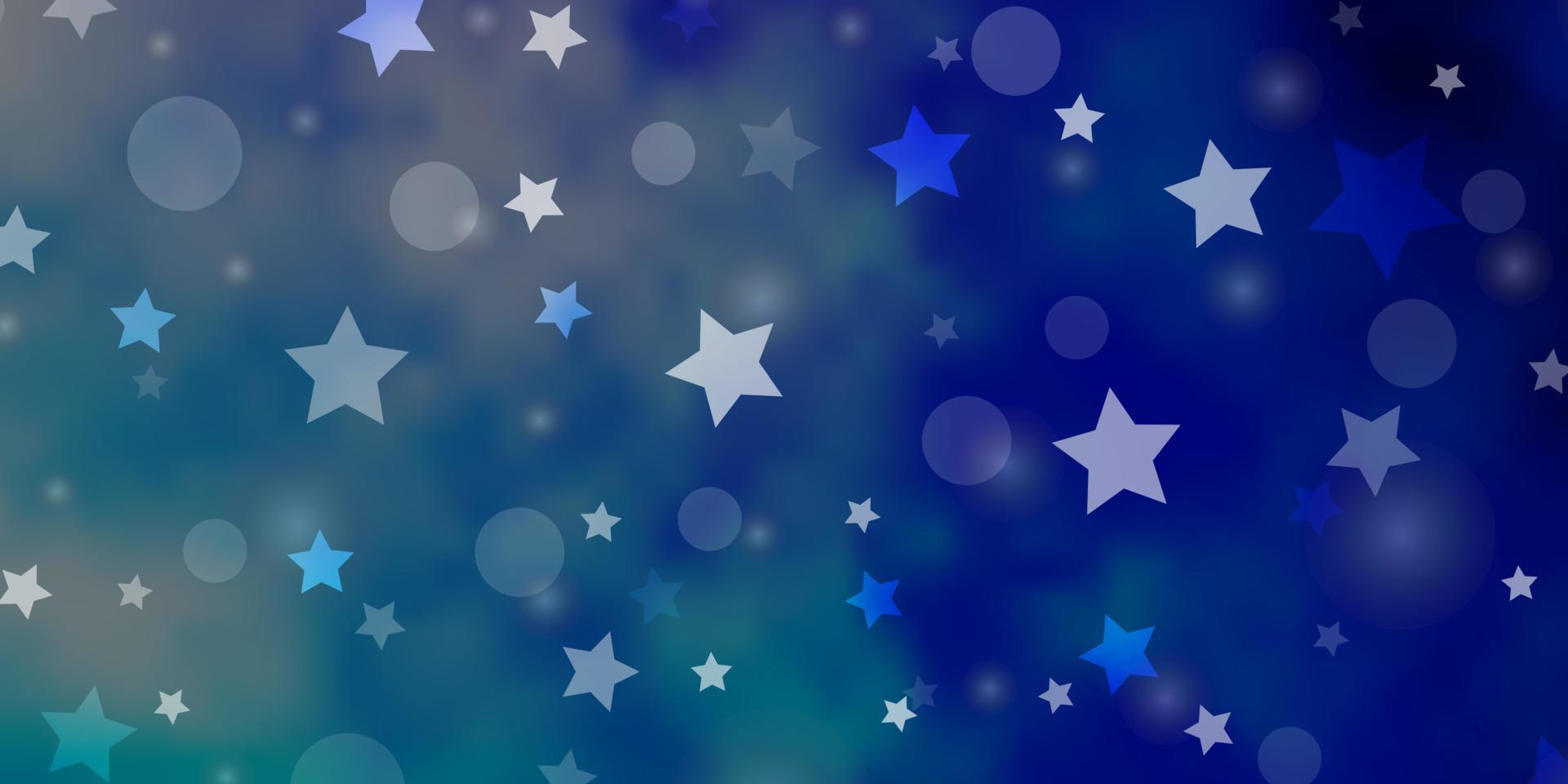 Light Pink, Blue vector background with circles, stars.