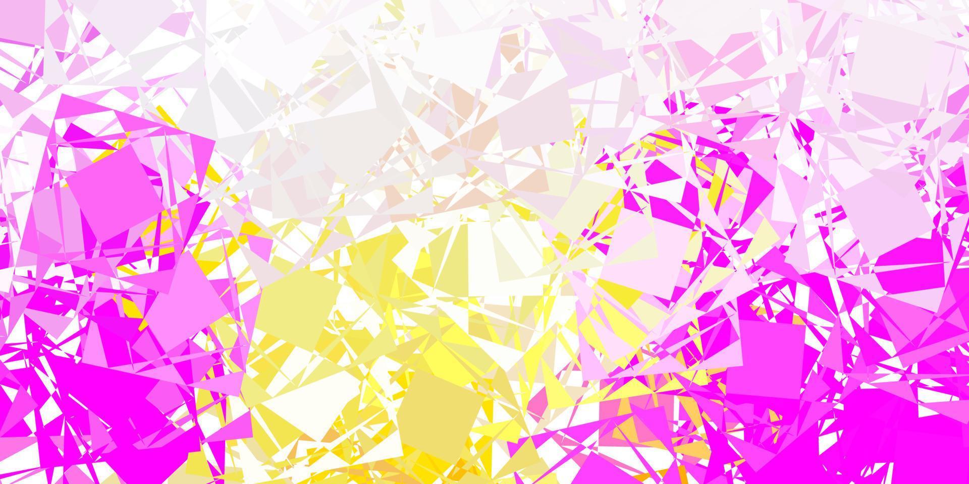 diseño vectorial de color rosa claro, amarillo con formas triangulares. vector