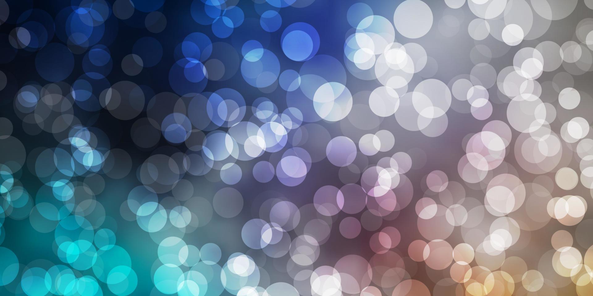 Light Blue, Yellow vector background with bubbles.