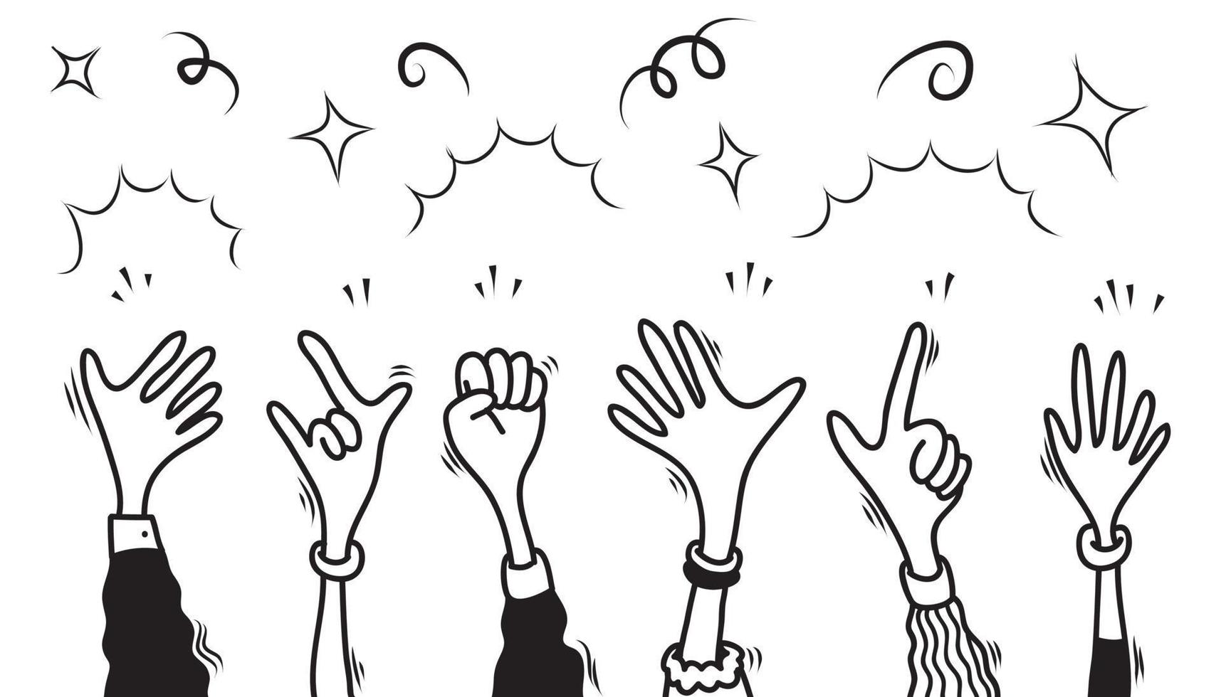 Applause hand draw. Vector illustration.