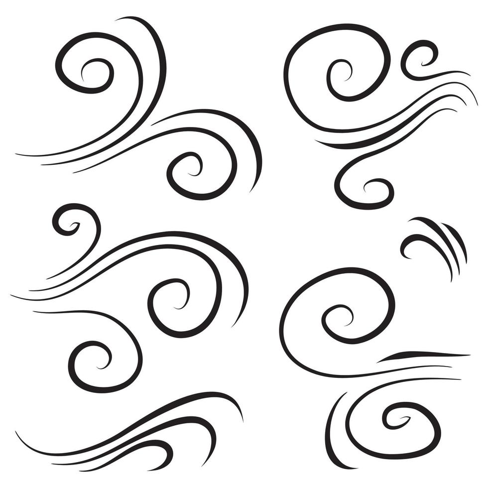 garabato viento ilustración vector handrawn estilo