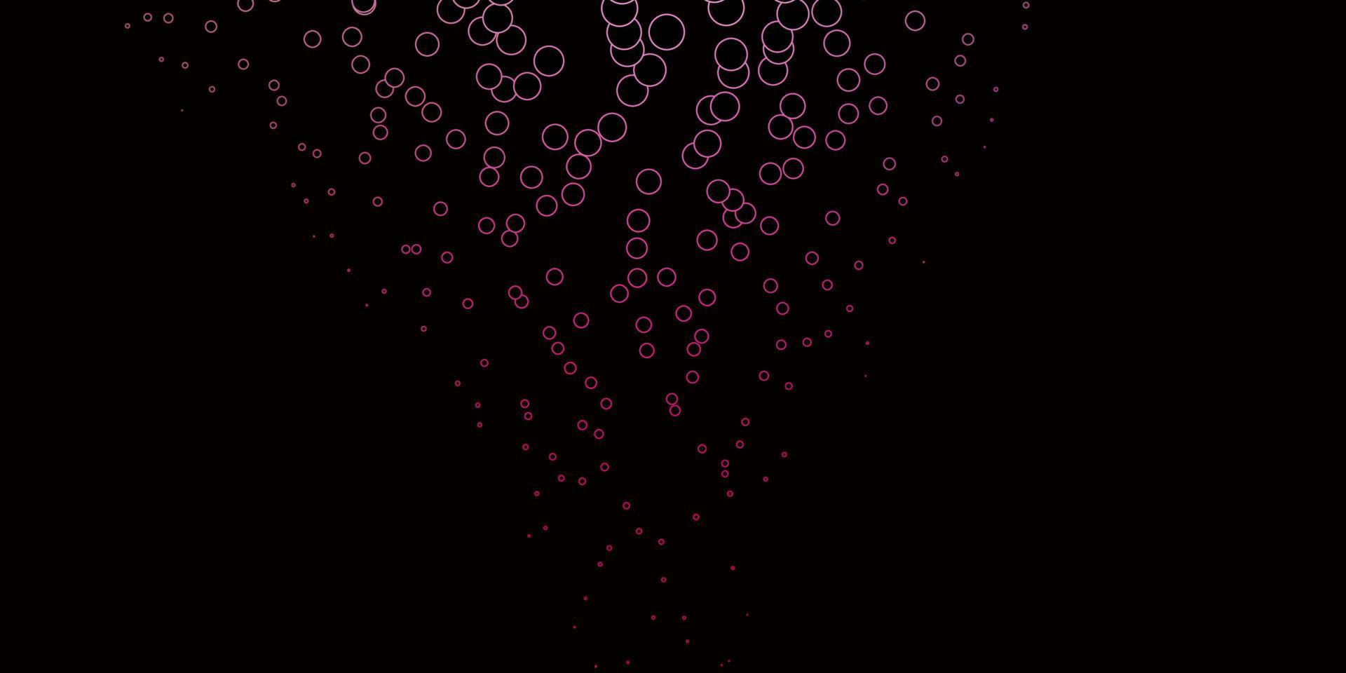 Dark Pink vector background with bubbles.