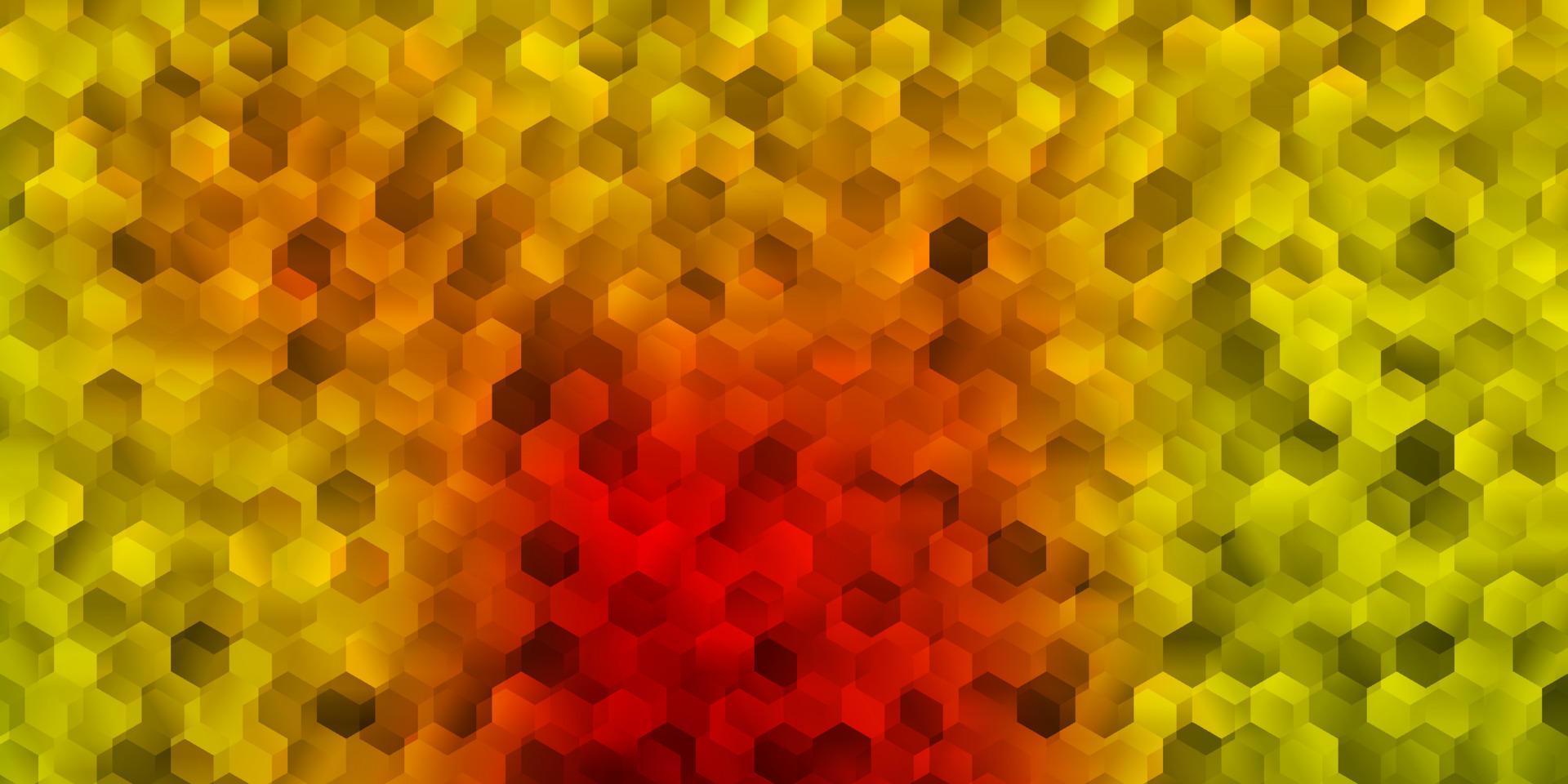 Light green, red vector pattern with hexagons.