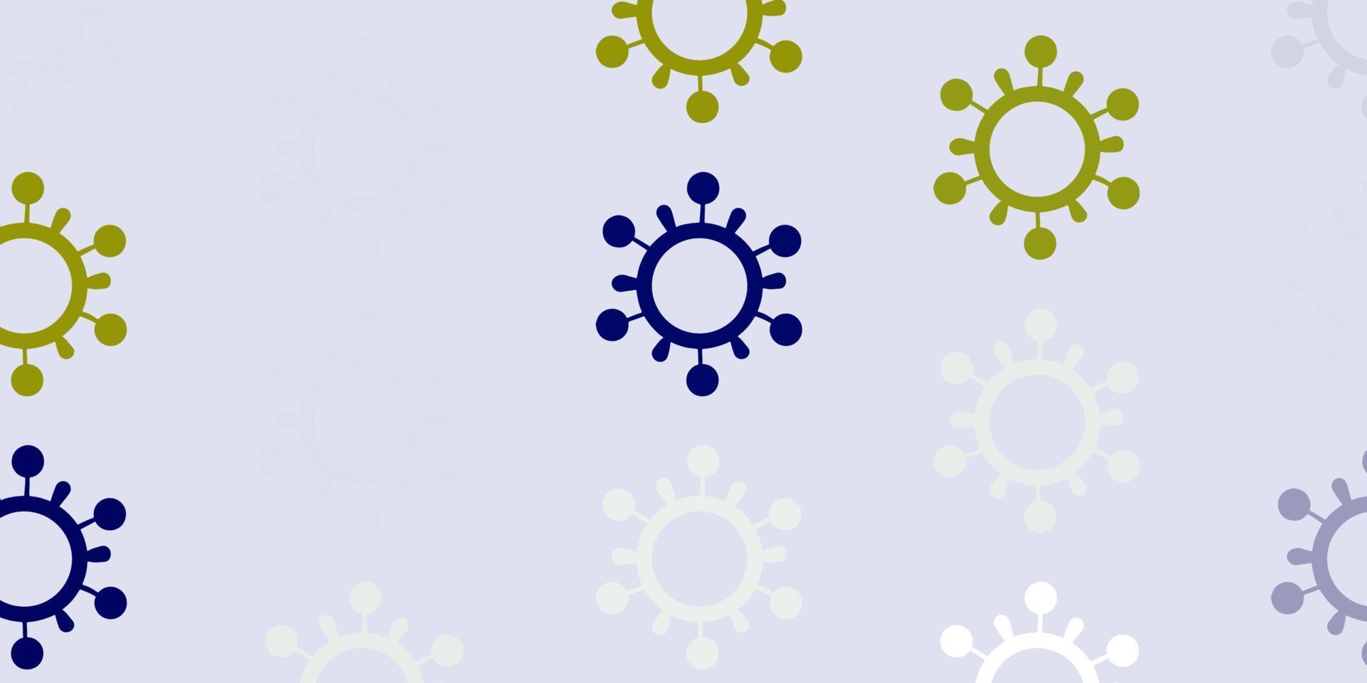 Light Multicolor vector backdrop with virus symbols.