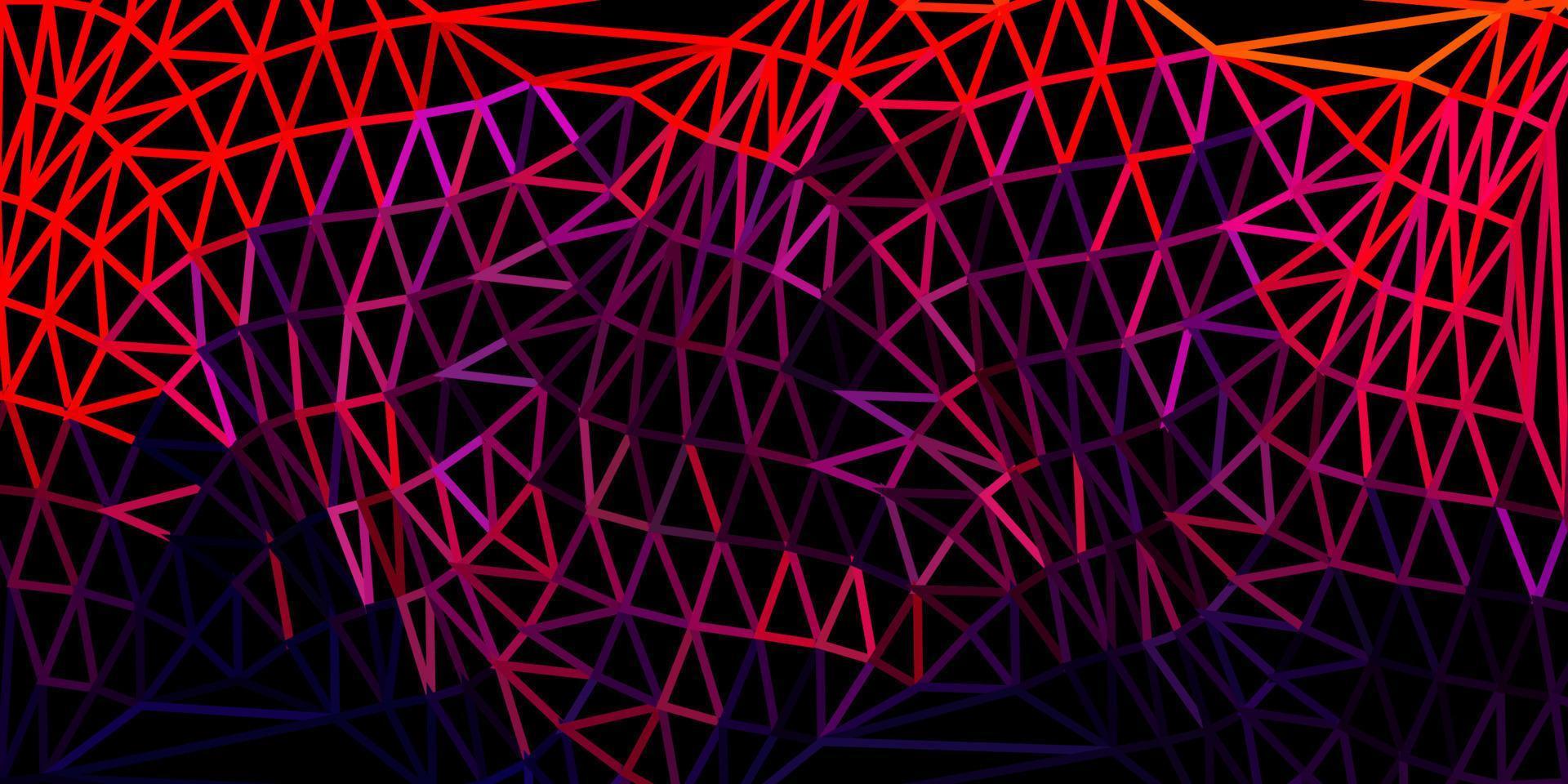 Dark pink, red vector abstract triangle background.