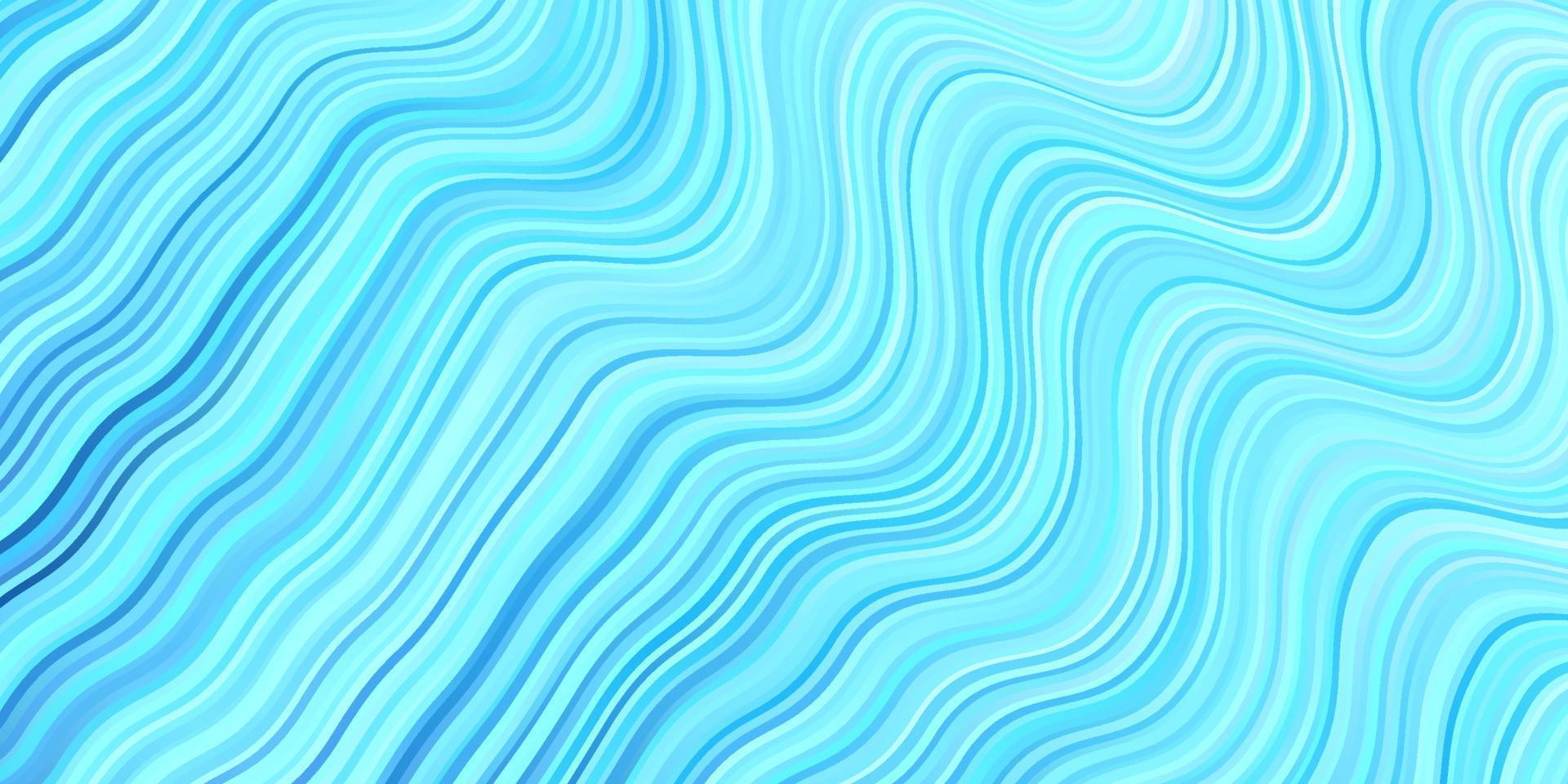 patrón de vector azul claro con líneas curvas.