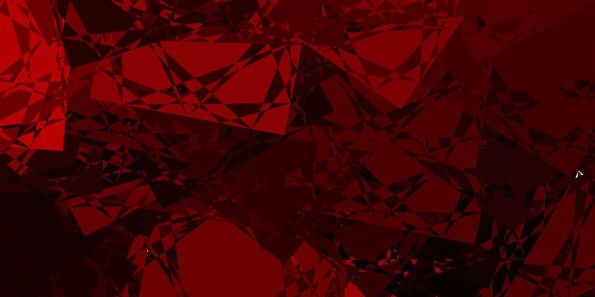 plantilla de vector rojo oscuro con formas triangulares.