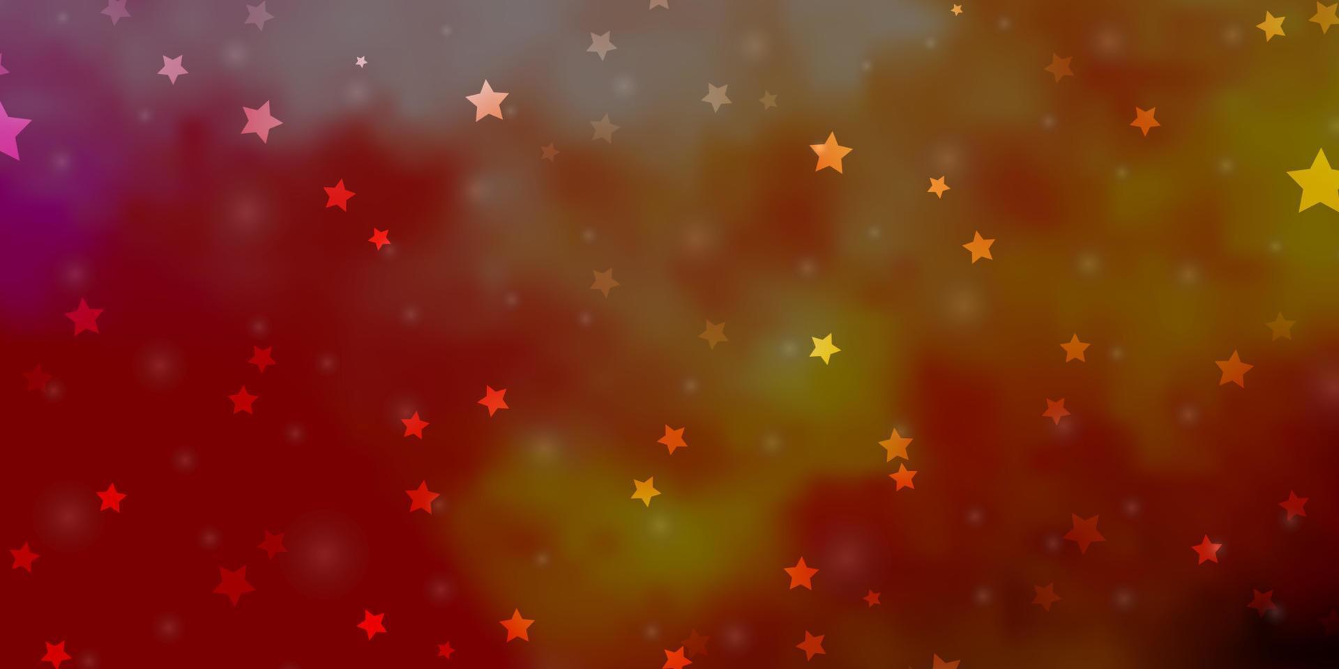 Light Red, Yellow vector texture with beautiful stars.