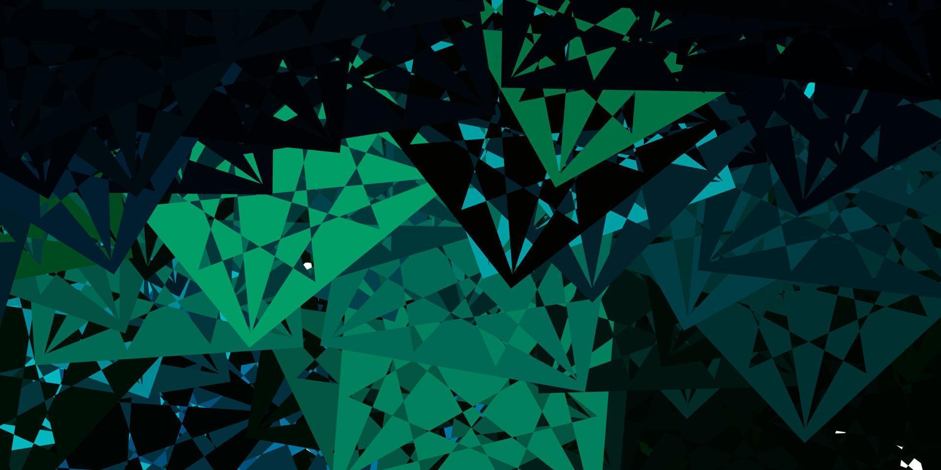 Dark Blue, Green vector background with triangles.