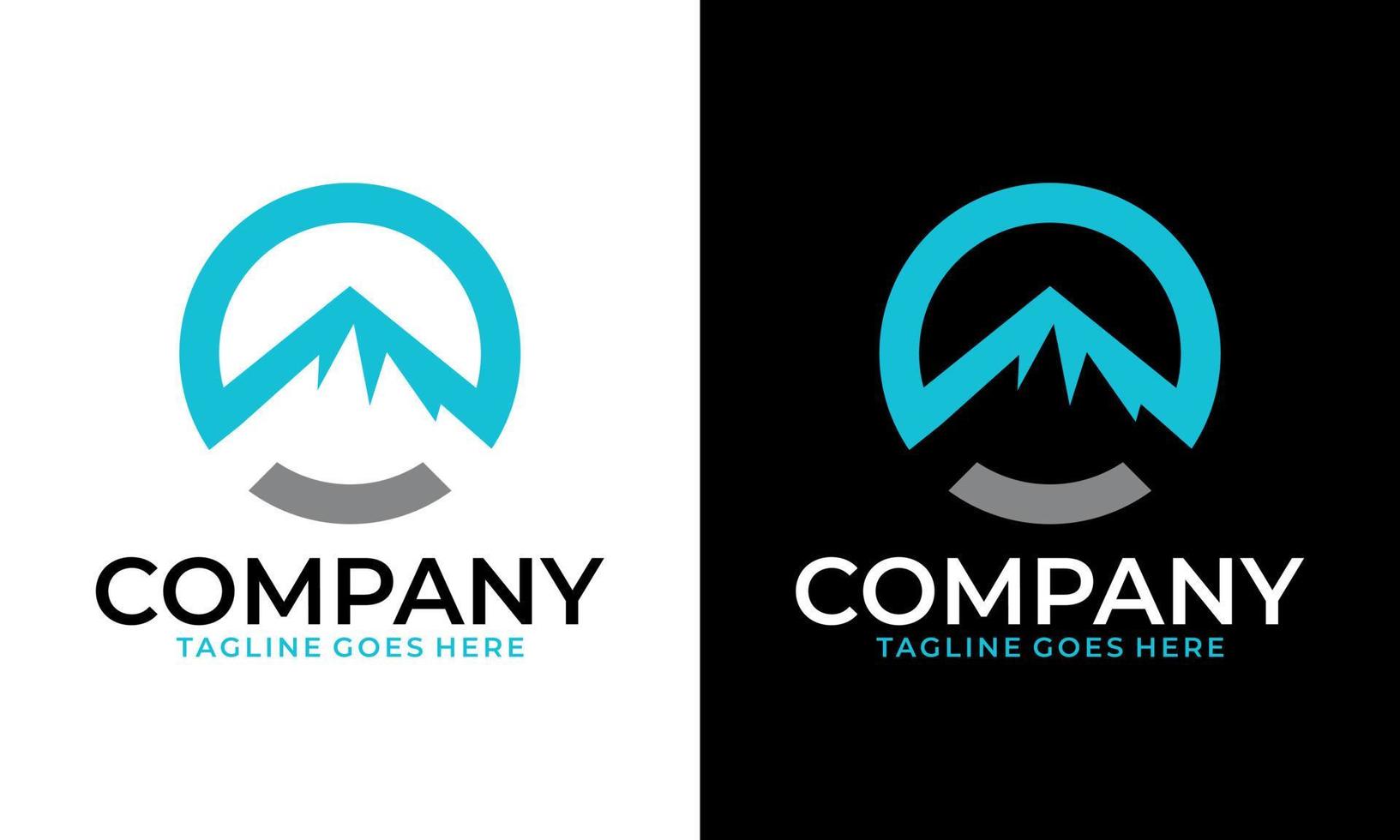 emblema del círculo del logotipo de la montaña, color de la naturaleza, plantilla de concepto de diseño vectorial. logotipo de montaña para su empresa y logotipo simple vector
