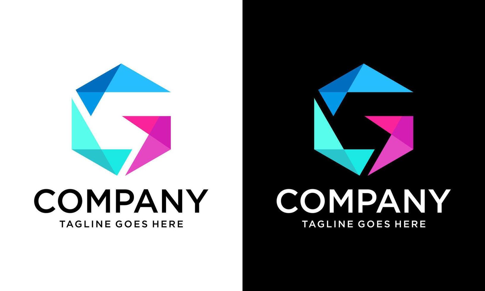 Vector logo design template. Colorful hexagon infinity loop shape