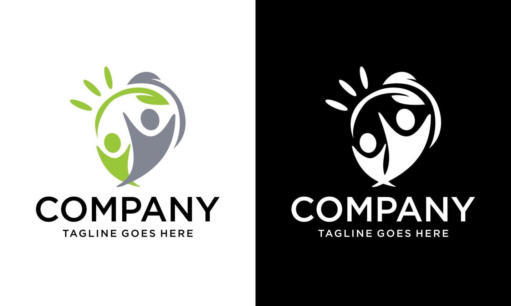 People hearth care logo, Medical Clinic, Human leaf logo, Herbal nutrition and Fitness logo template. Leaf and people vector logo design concept. Environment symbol logo icon