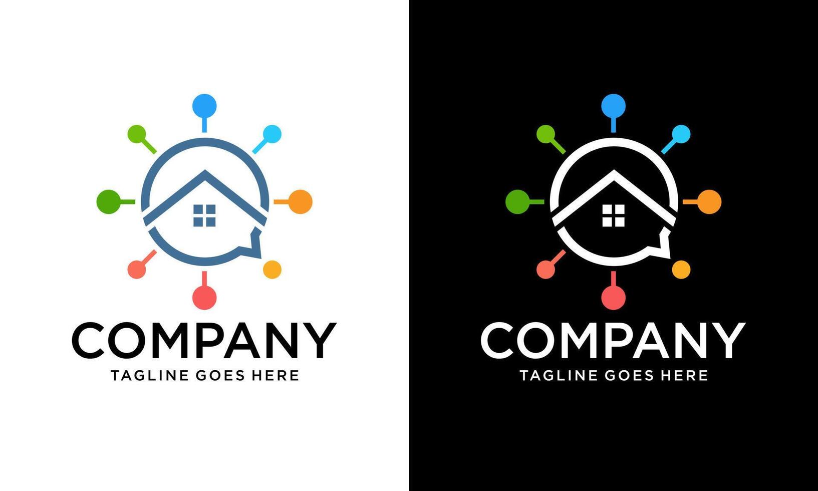 Smart home automation logo design. Remote home control system vector design. Internet of things logotype