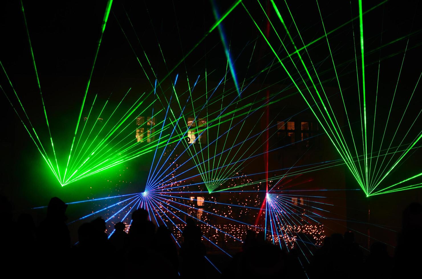 laser show in the night photo