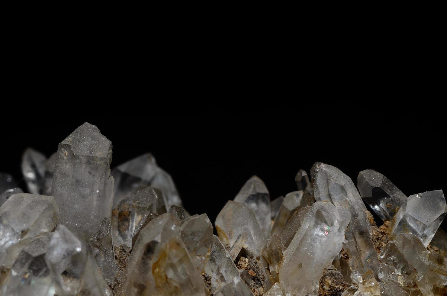 rock crystal sharp on black photo