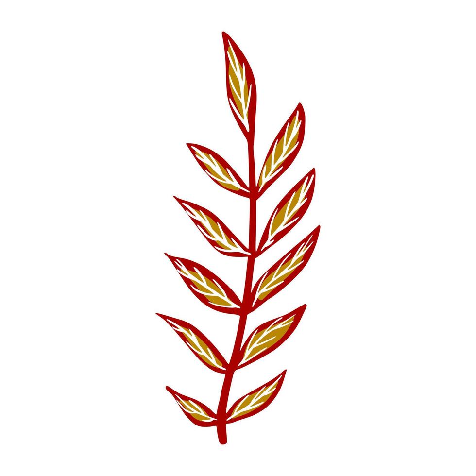 Hand drawn branch with leaves vector