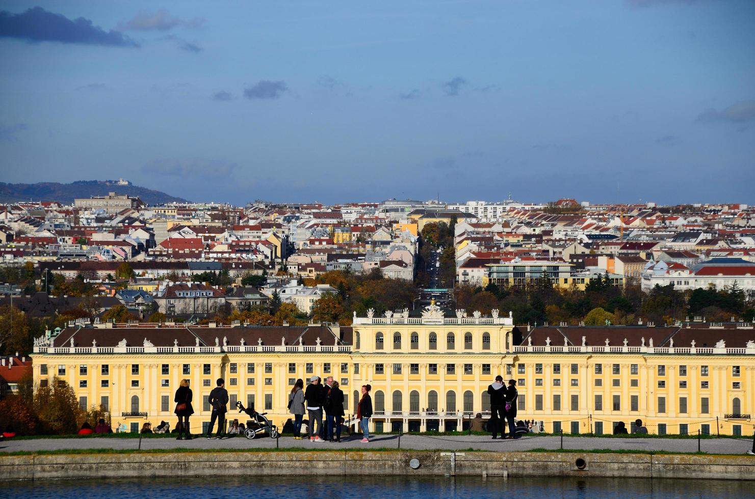 castle in vienna with people photo