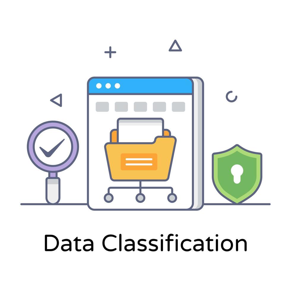 Amazing flat outline design icon of data classification vector