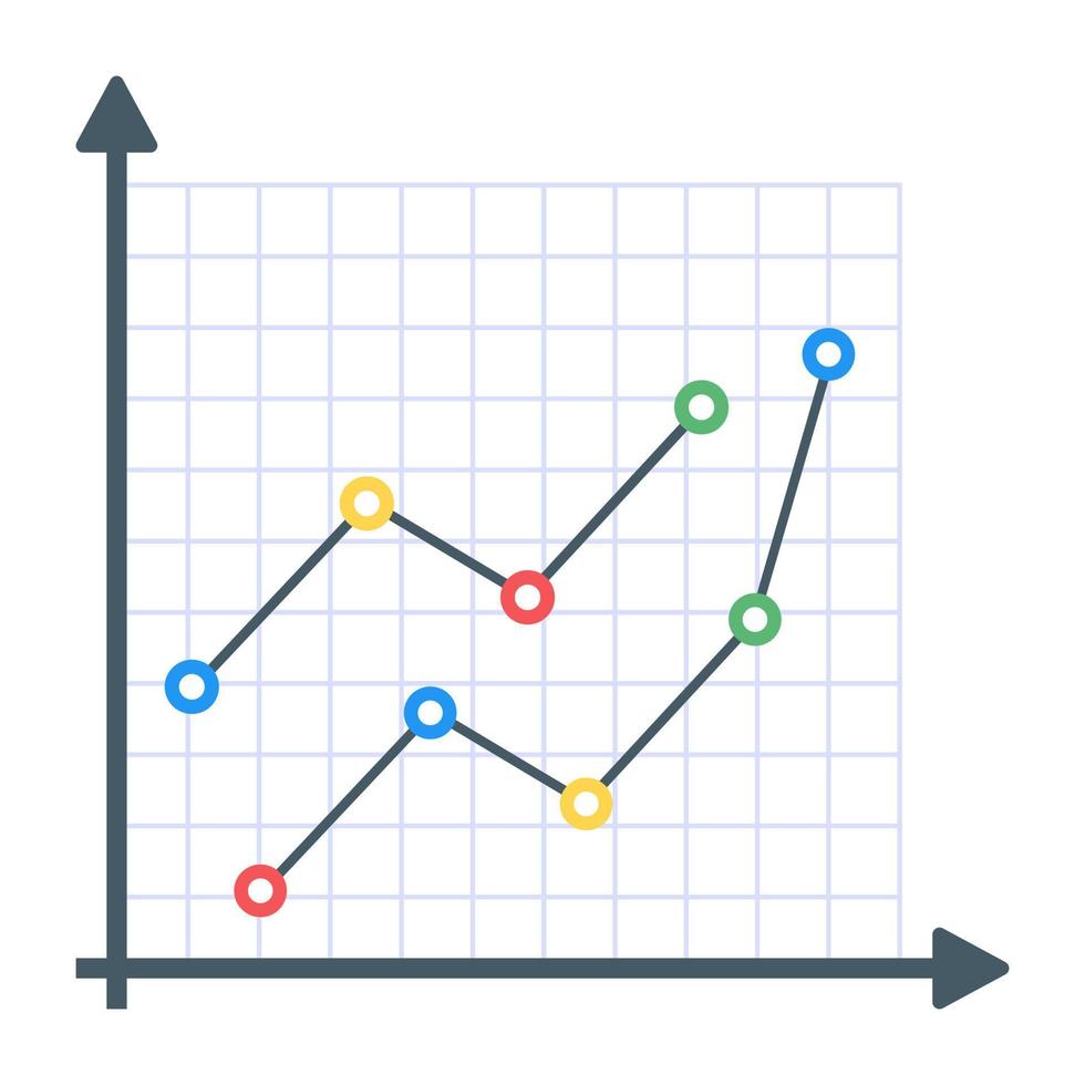 A flat icon of line graph vector