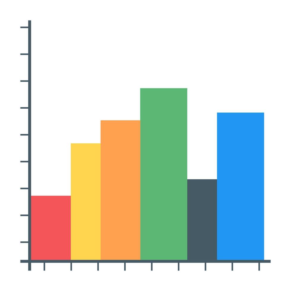 A statical marimekko analytics icon in flat design vector