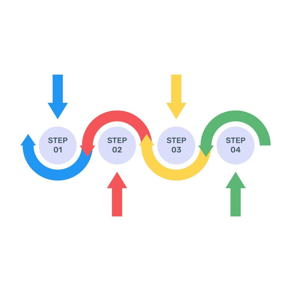 Infographic timeline flat icon design vector