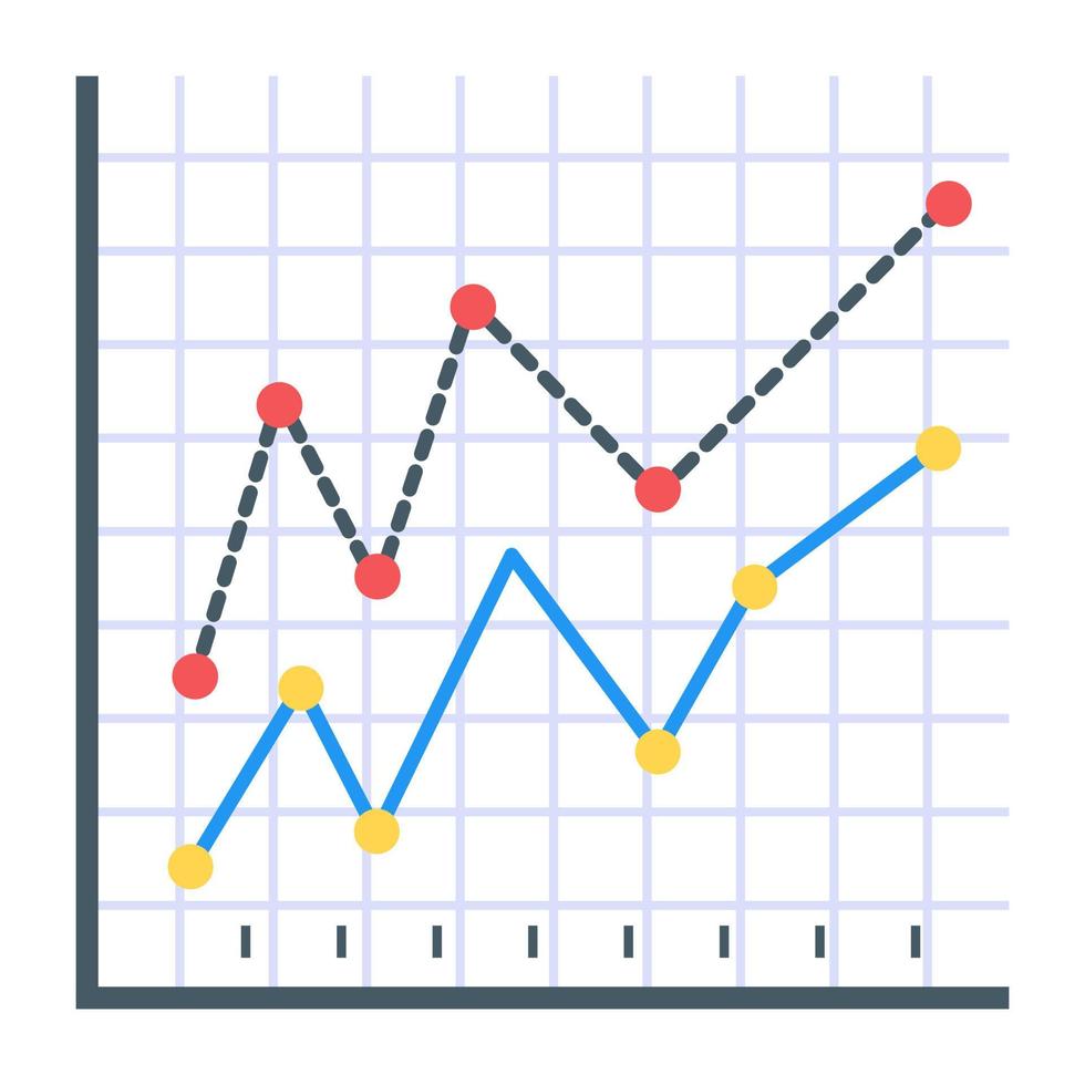 A flat icon of line graph vector