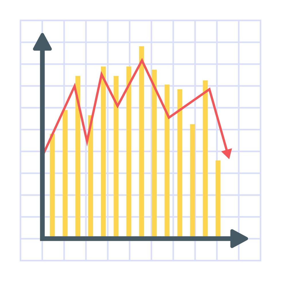 A flat icon of line graph vector