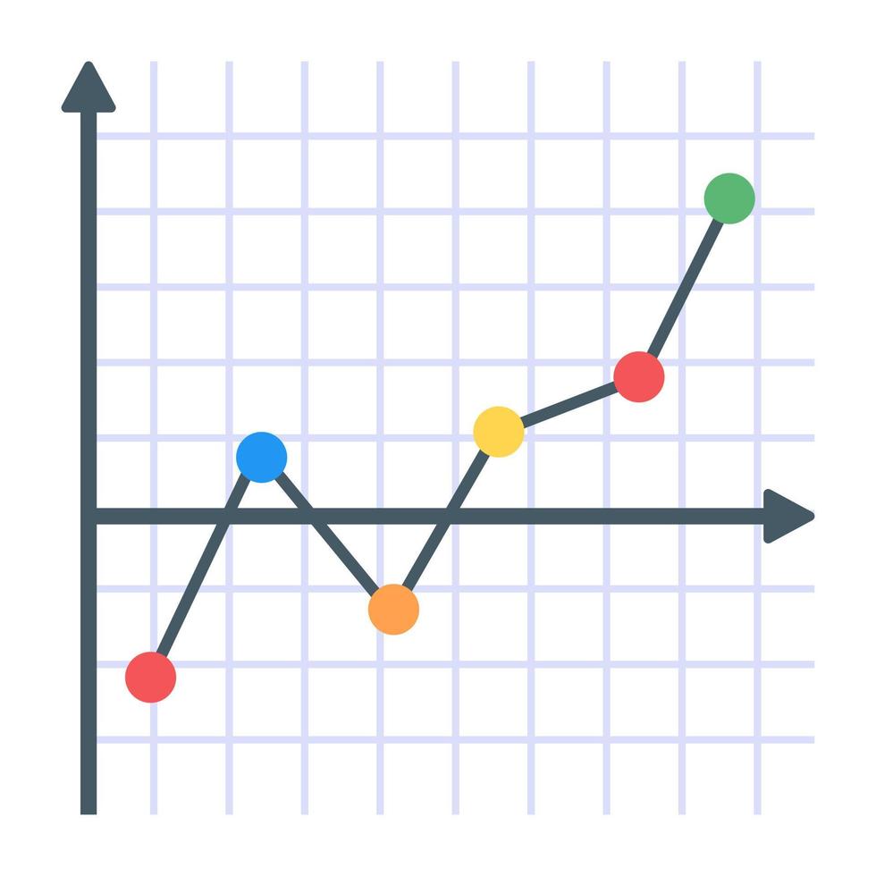 A flat icon of line graph vector