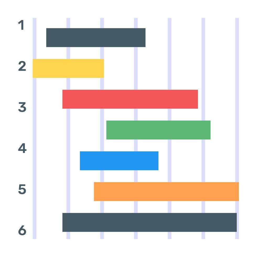 A statical marimekko analytics icon in flat design vector