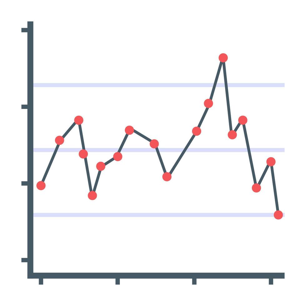 Flat icon of line graph, finance report concept vector