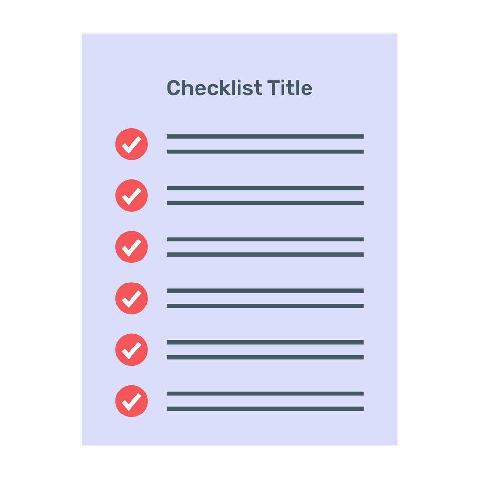 A flat vector of checklist template, editable design 6216288 Vector Art ...