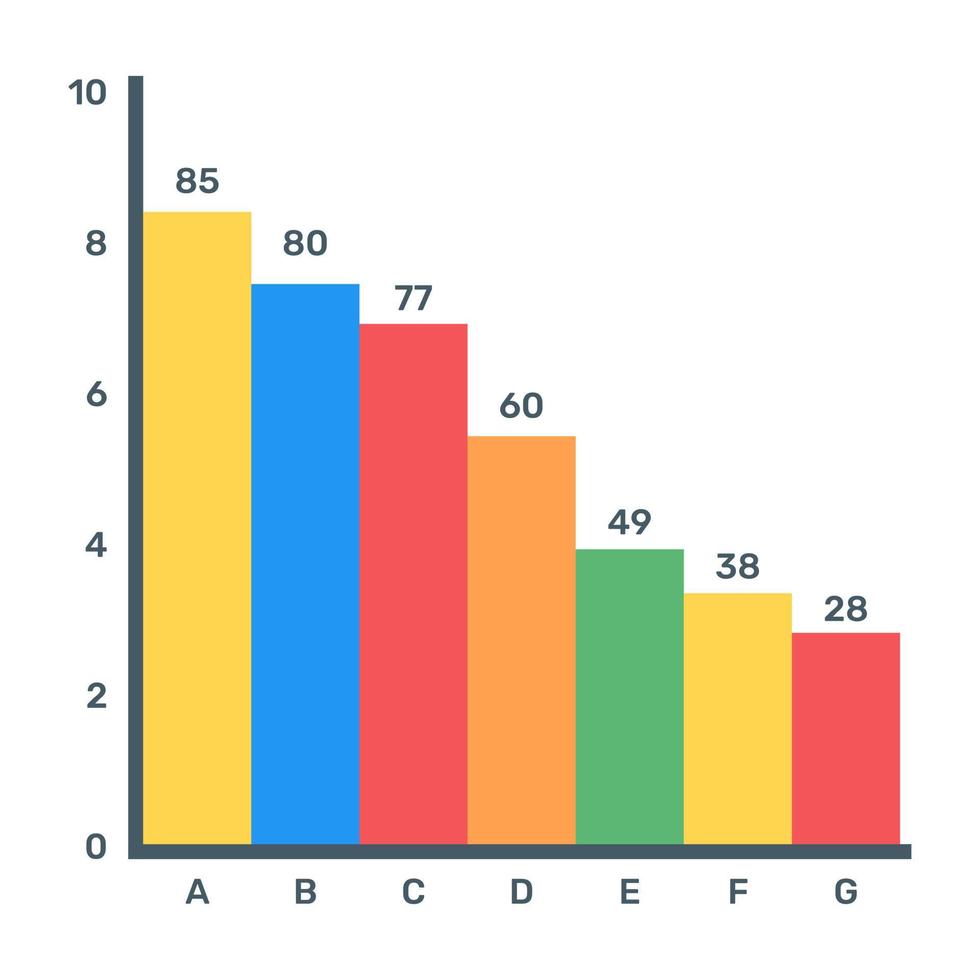 Download pareto business chart in premium flat icon vector