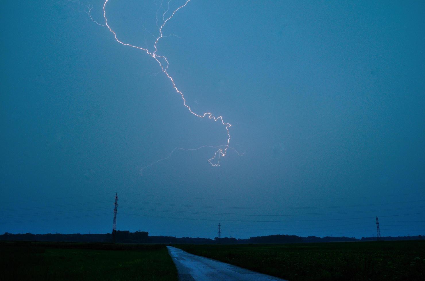 lightning and road photo