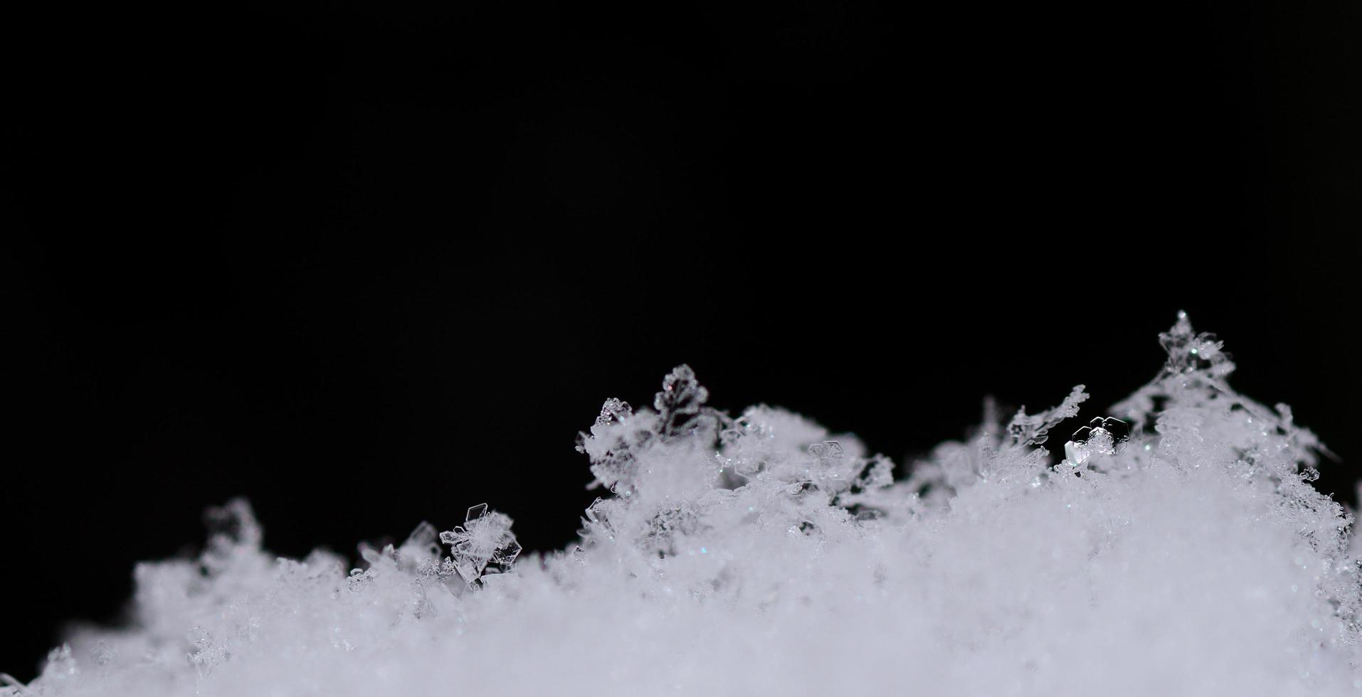 lots of fresh snow crystals panorama photo
