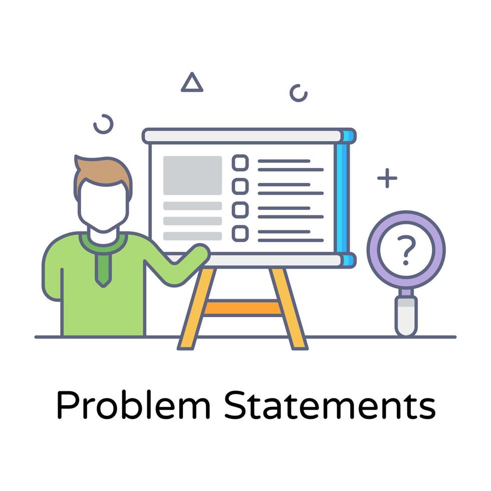 Trendy float design of problem statement icon vector