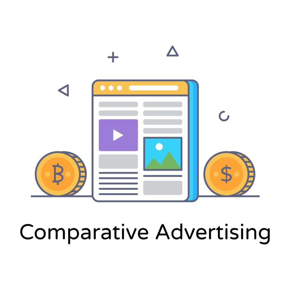 A currency comparison flat outline concept icon vector