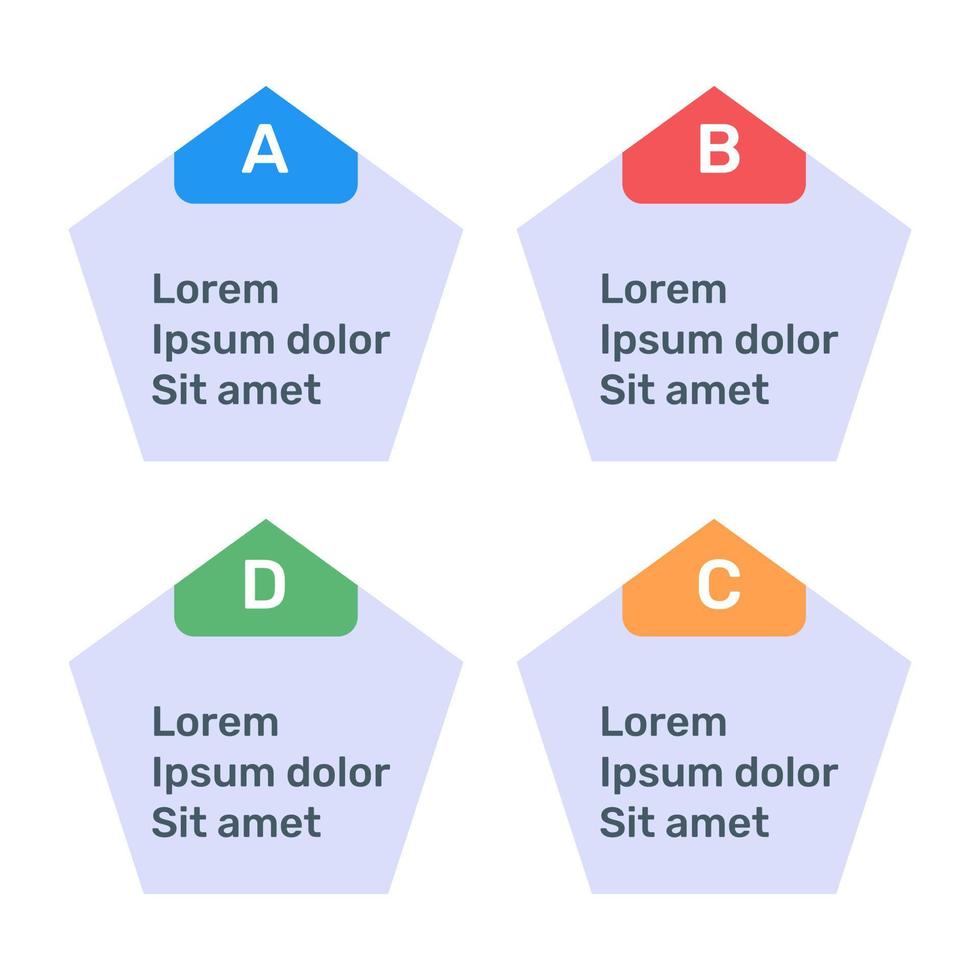 Squares infographic template icon in flat premium vector