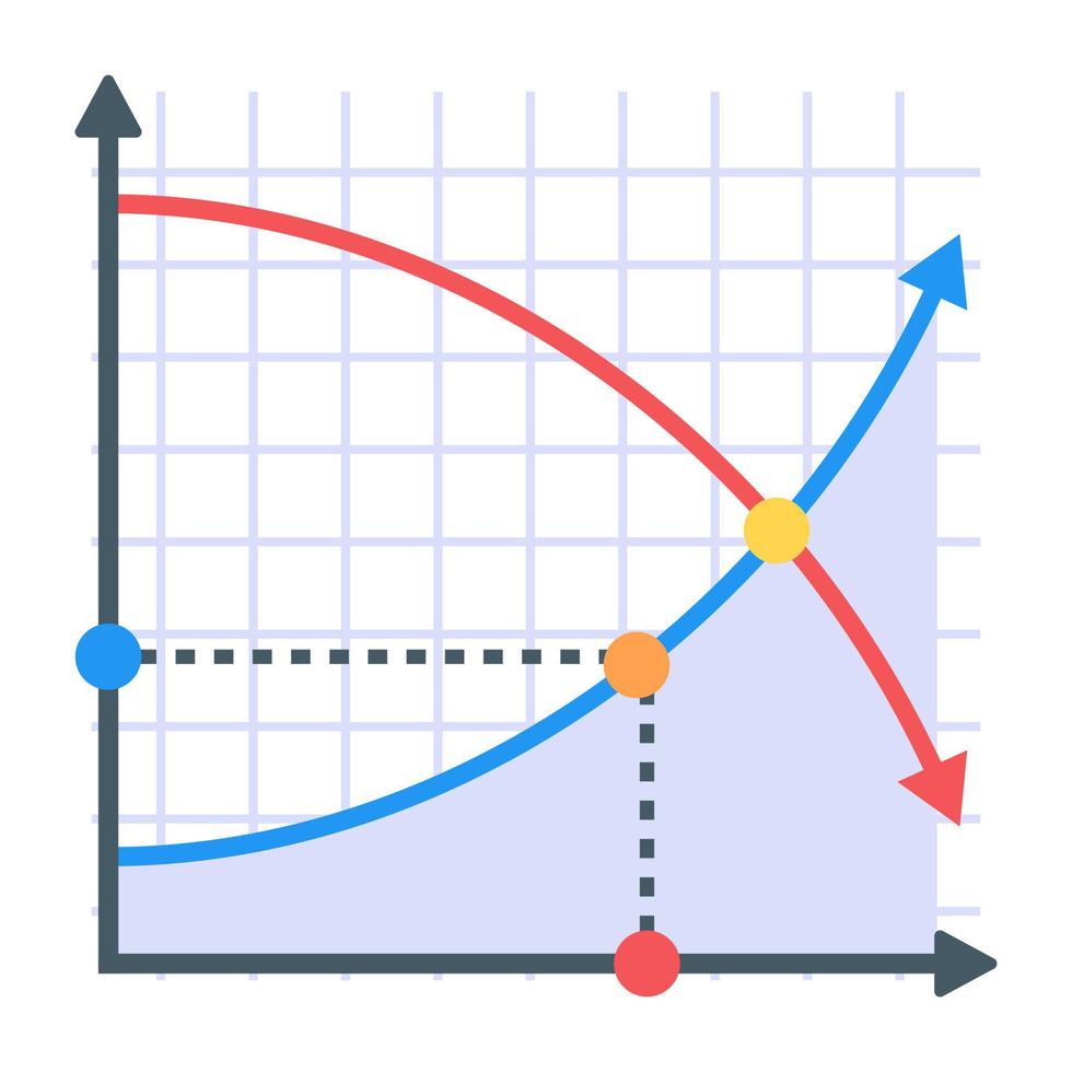 A flat icon of line graph vector