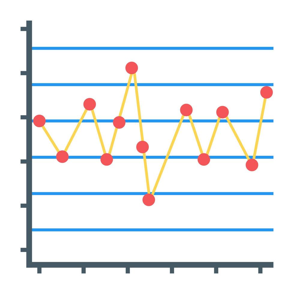 Flat icon of line graph, finance report concept vector