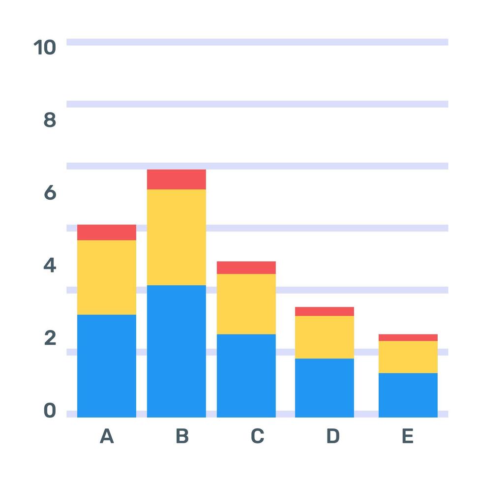 A flat editable icon of pareto analytics vector