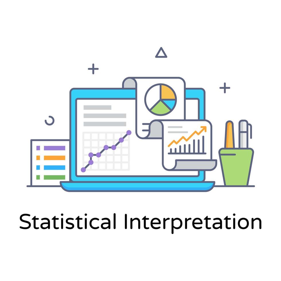 An icon design of statistical interpretation vector
