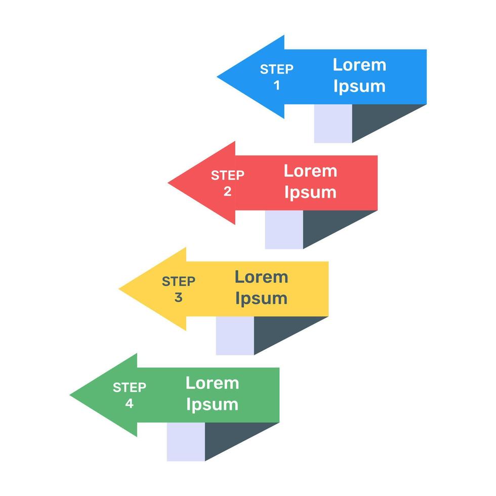 gráfico de etiquetas en icono plano vector