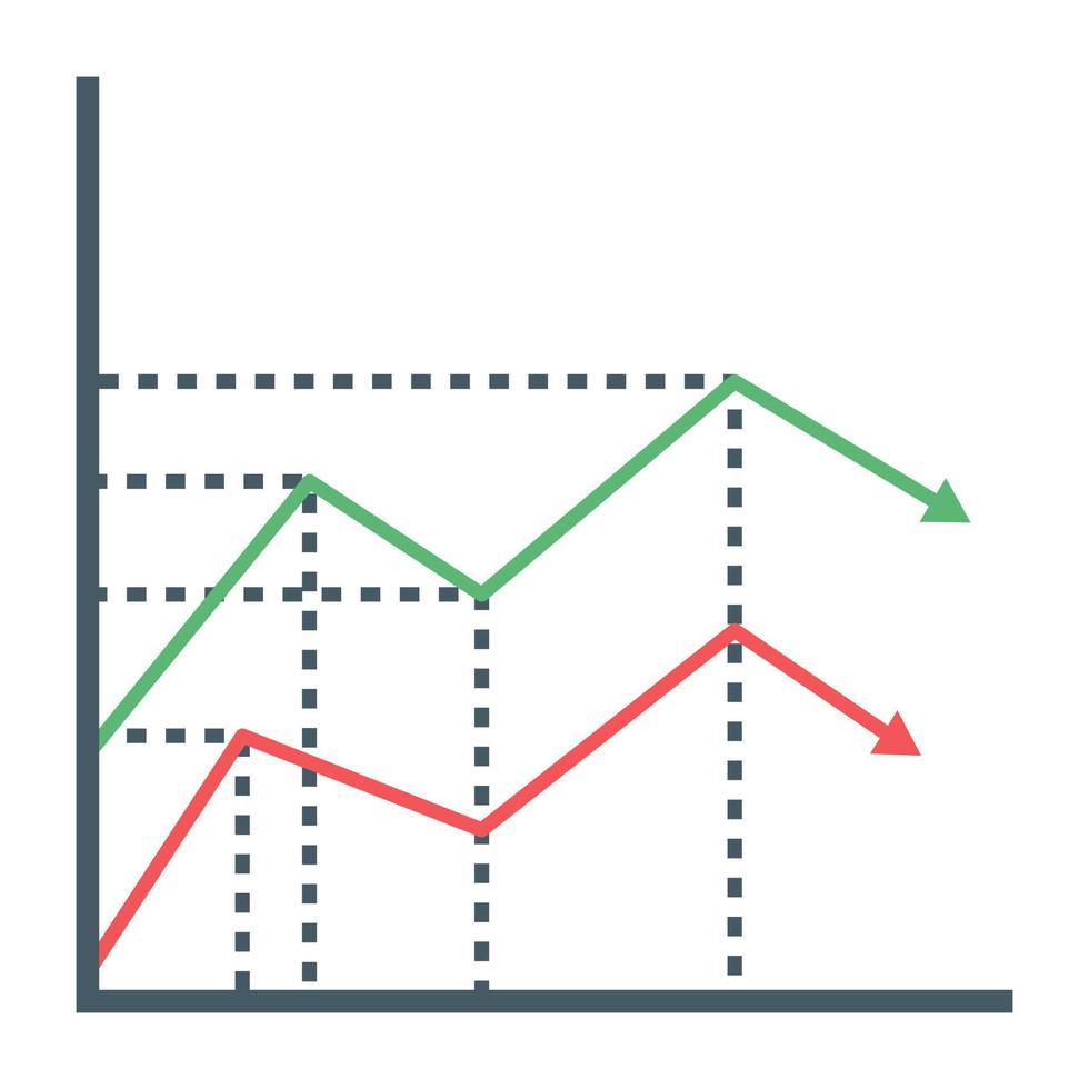 A flat icon of line graph vector