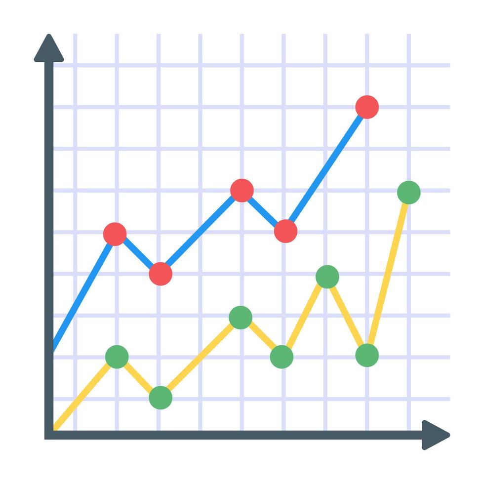 A flat icon of line graph vector