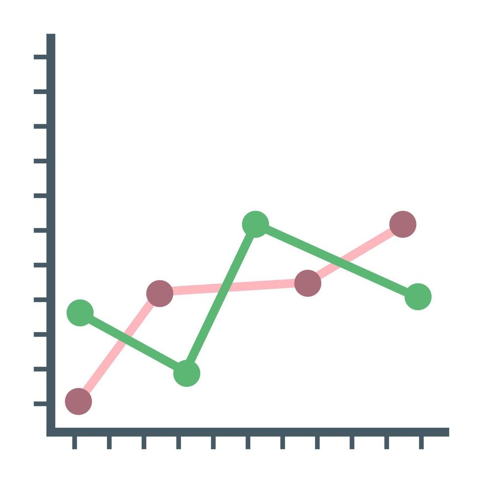 A flat icon of line graph vector