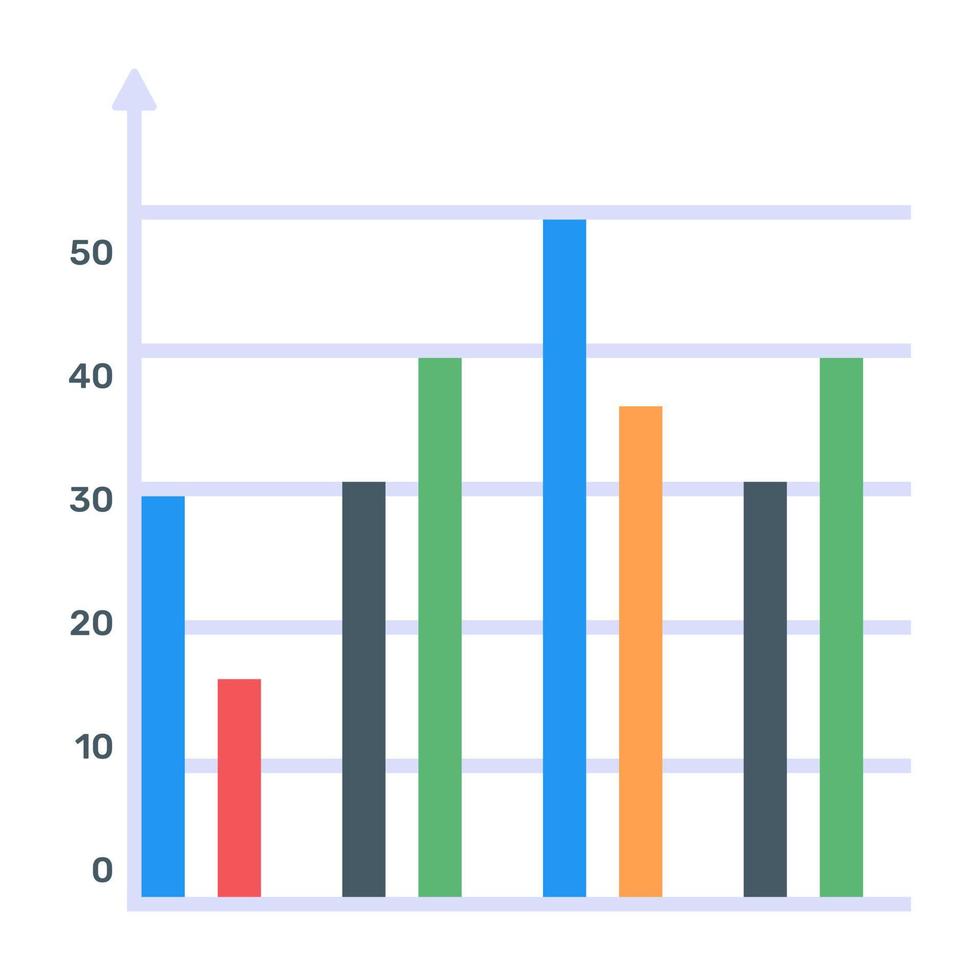 Bar chart flat icon design vector