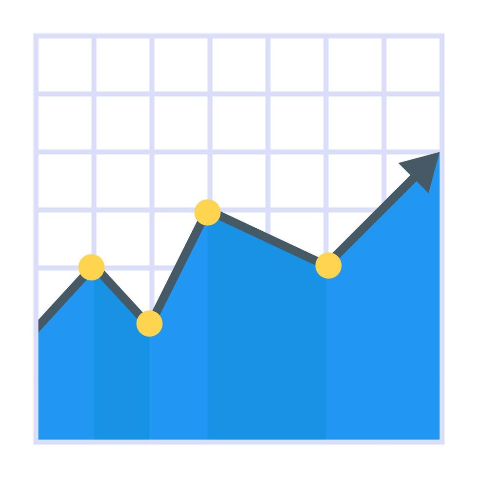 A layered graph icon in flat design vector