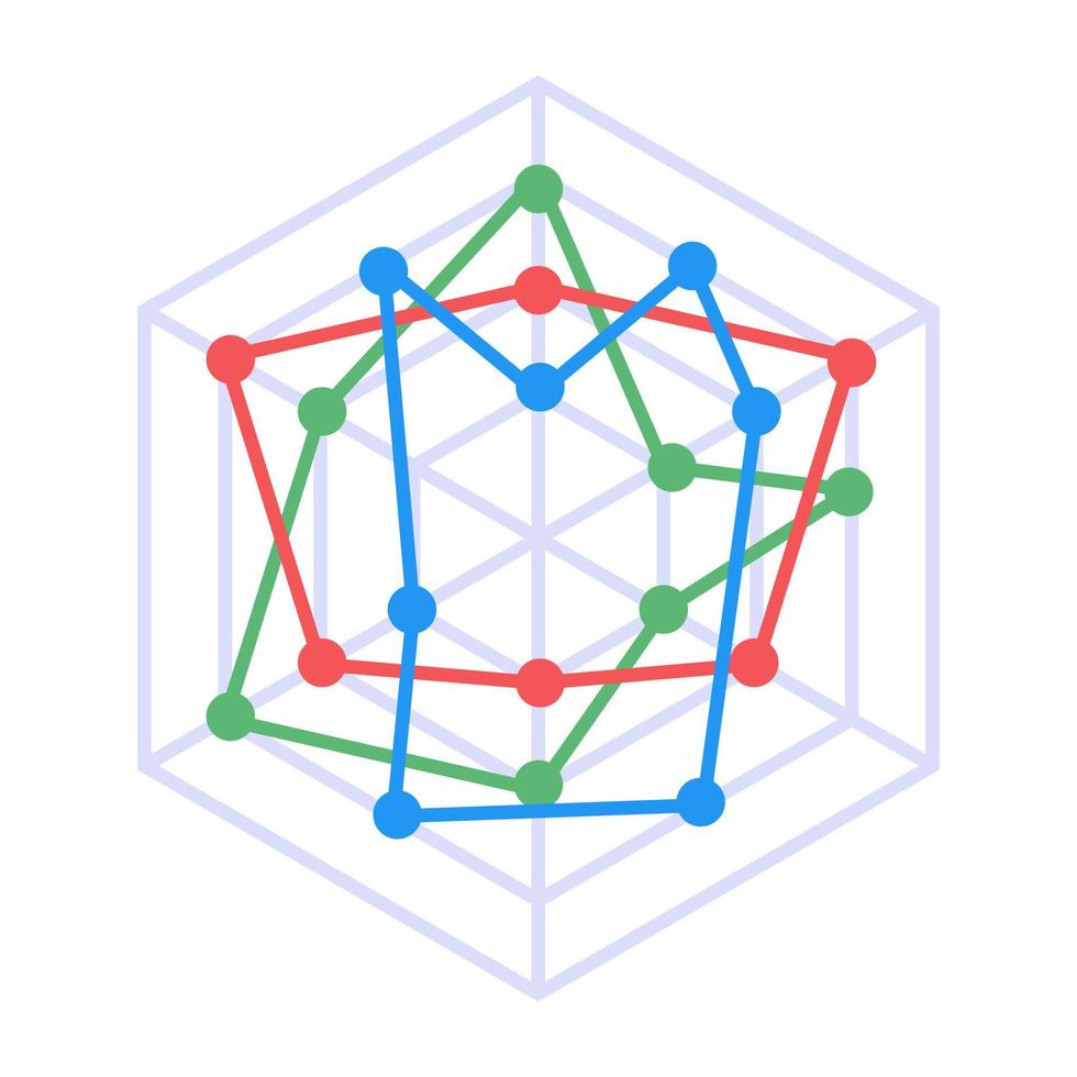 Flat premium icon of spider web radar vector
